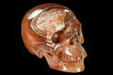 Realistic, Polished Red Jasper Skull #116508-1
